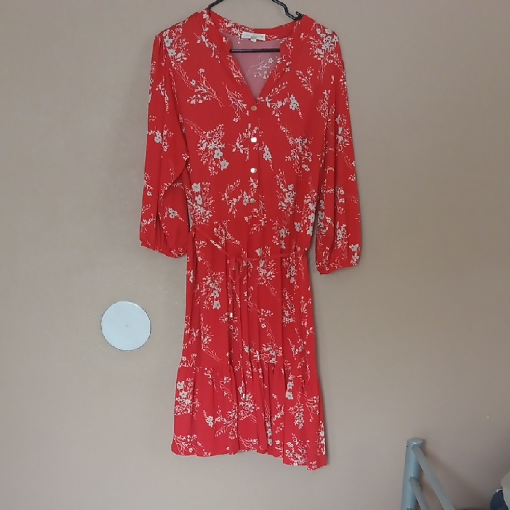 Floral Red Dress
